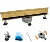 AQUALINE Odpływ liniowy ŚCIENNY ZŁOTY OBROTOWY 360° - 100 cm SR04GL1000